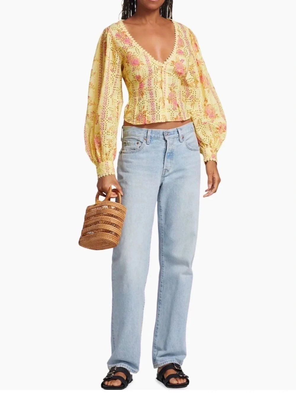 Free People Blossom Eyelet Top